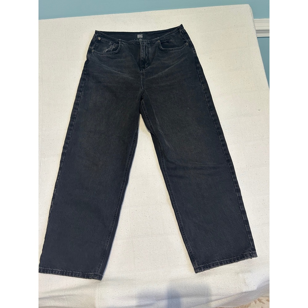 BDG Urban Outfitters Mens Baggy Jeans 31W Washed Black Wide Barrel Leg Denim